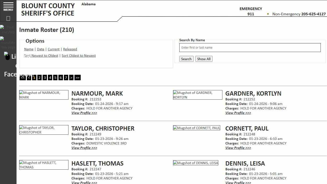 Inmate Roster - Current Inmates Booking Date Descending - Blount County Sheriff AL